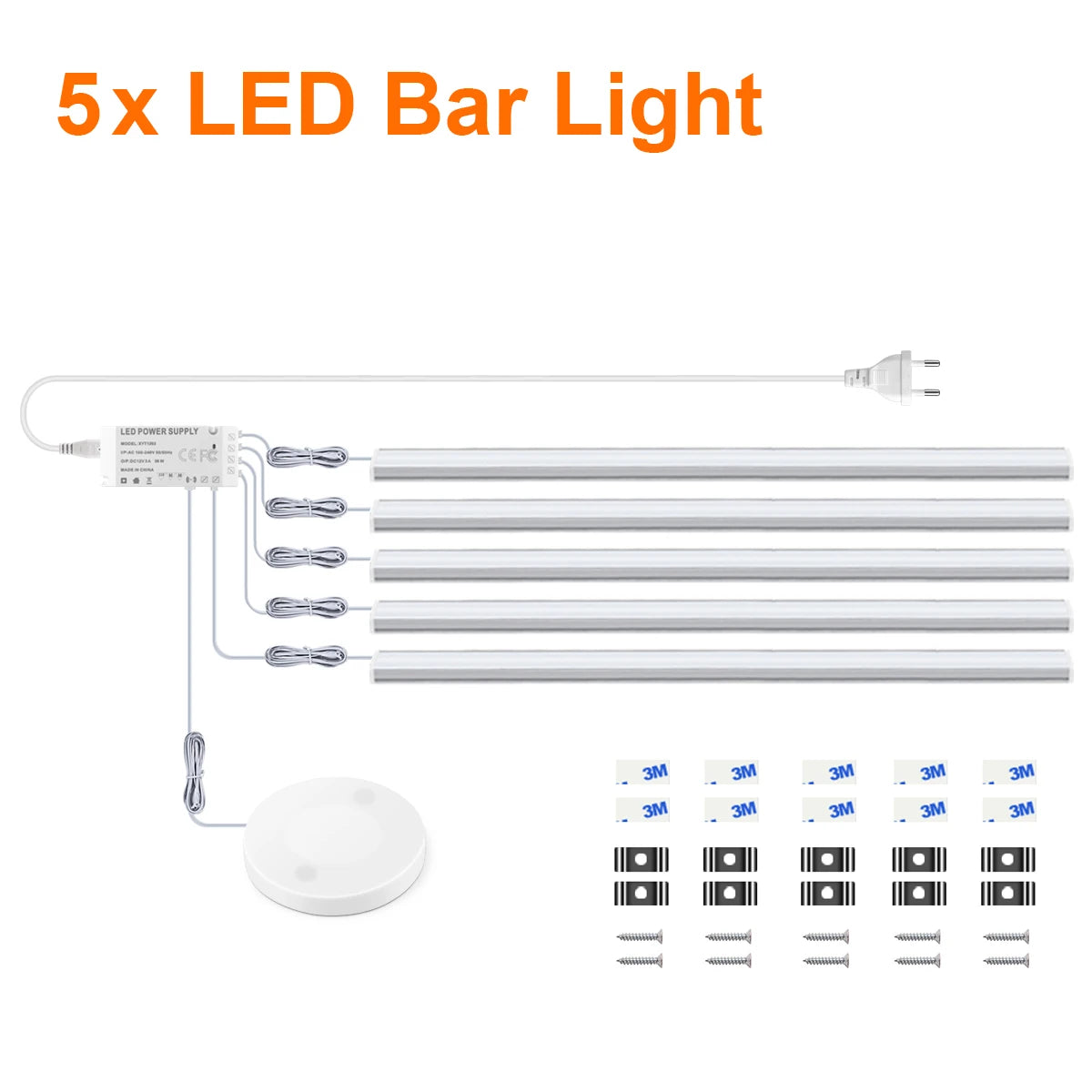 Motion Touch Sensor LED Lights Wireless Light Penetrable Wood Aluminum Bar Light Cabinet Wardrobe Lamp Backlight