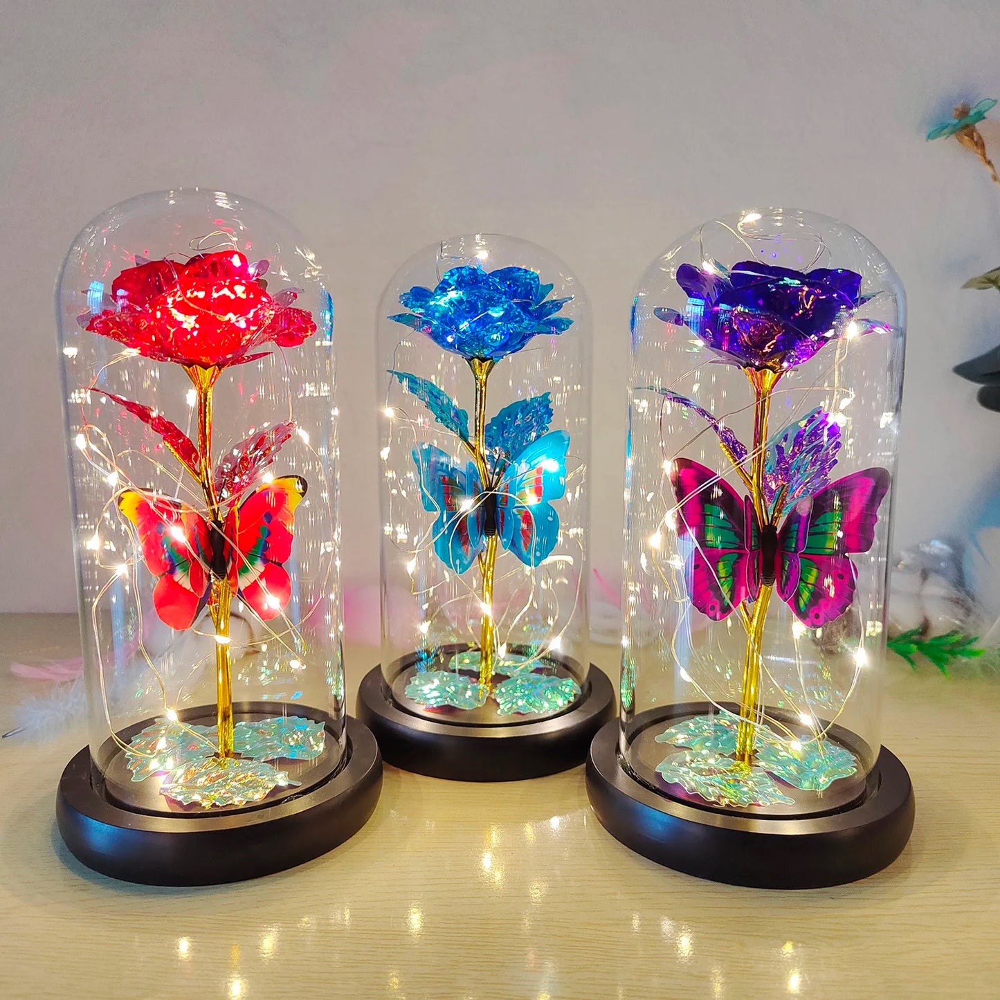 Galaxy Rose Flower LED Light Beauty and the Beast Decor