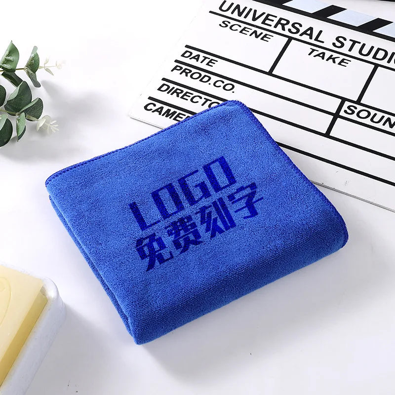 10PCS 35x75cm Custom LOGO Towels Free Laser Embossing Lettering Microfiber Beauty Salon Private Customization