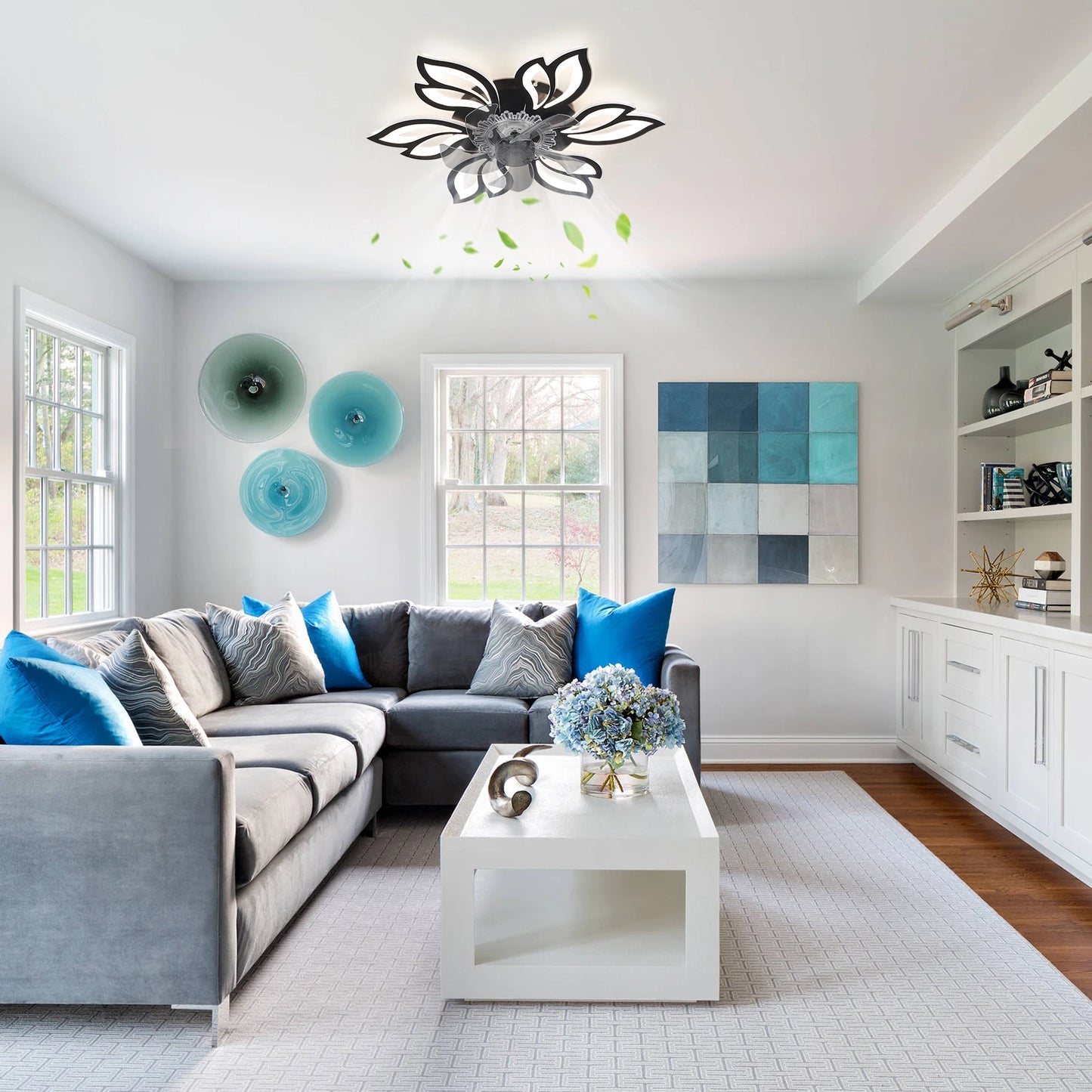 Floral Ceiling Fan Light with Remote Control, 6-Speed Settings & Smart Timer – Elegant Cooling Décor for Living Room & Bedroom