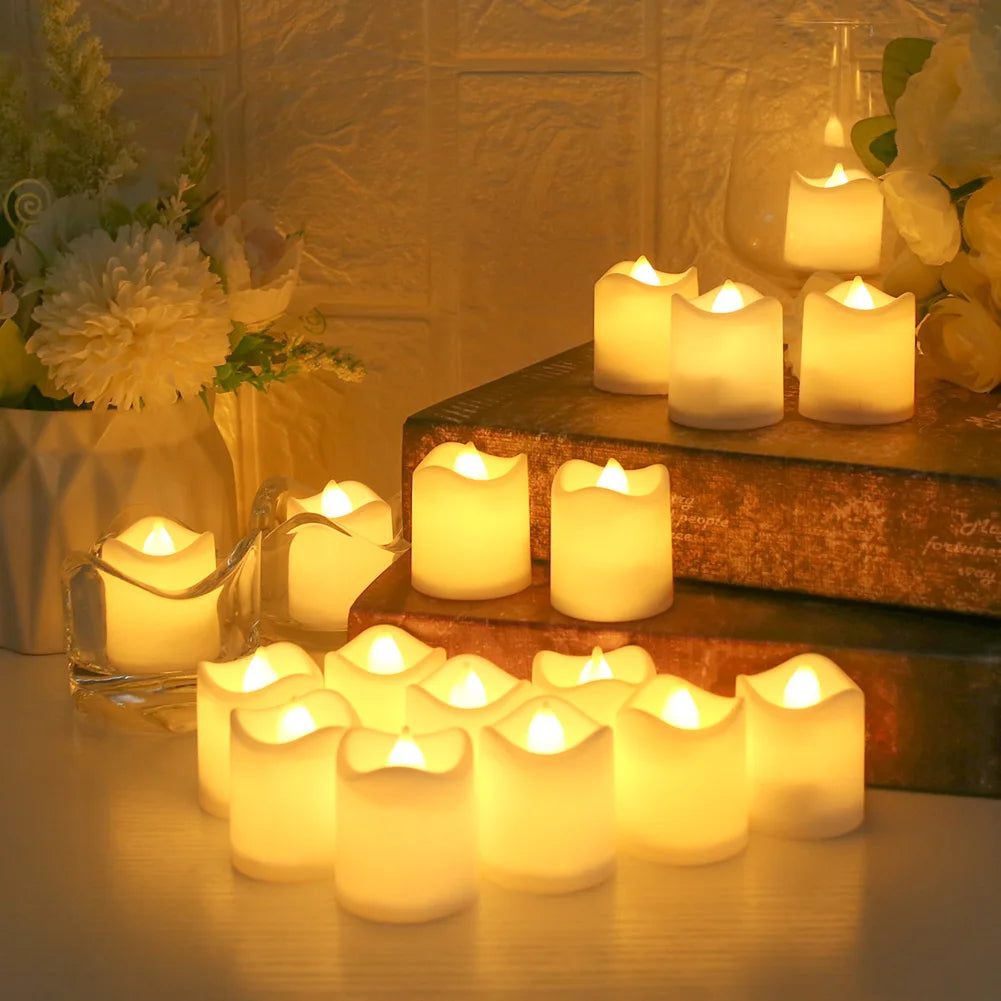 12/24Pcs Flameless LED Candle Battery Operated Flickering Candle For Home