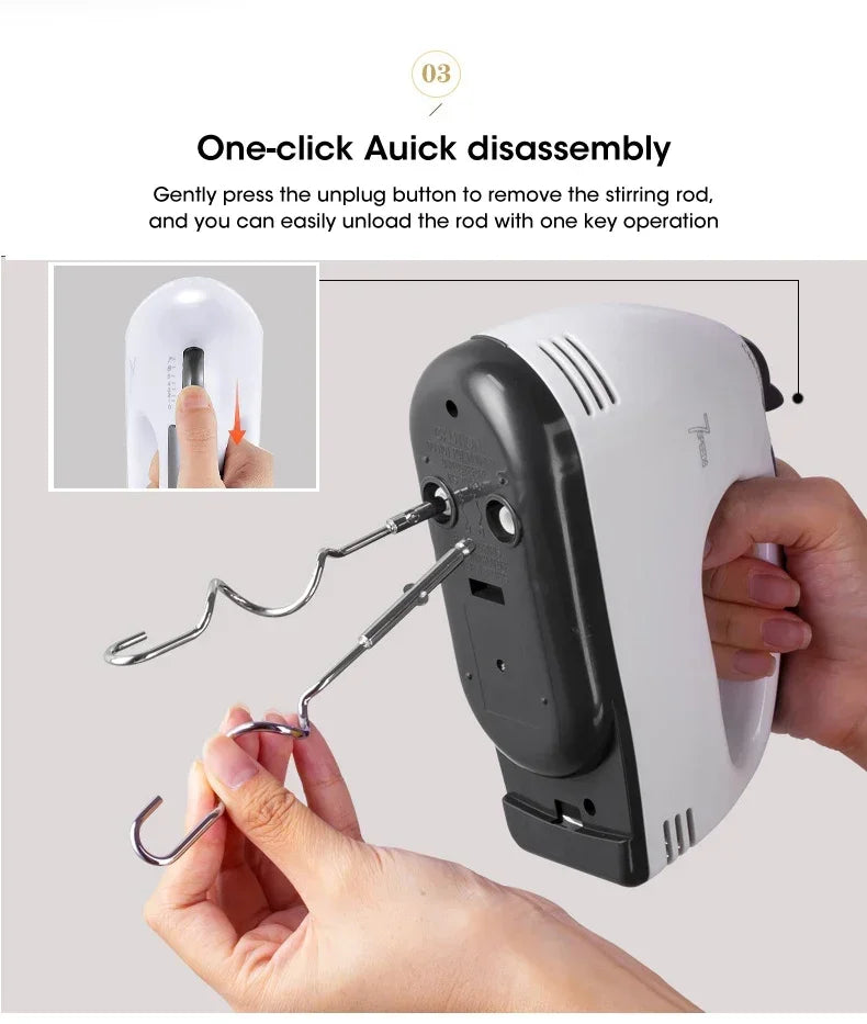 Handheld Electric Beater Automatic Mixer 7-speed Cream Blender