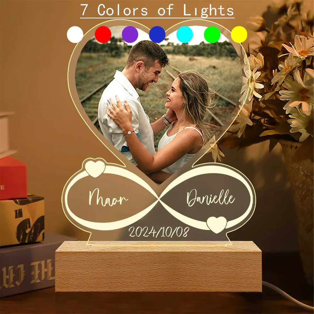 Women Men Couples Gifts Custom Photo Love Frame Personalized Acrylic Plaque Giftware for Him Her