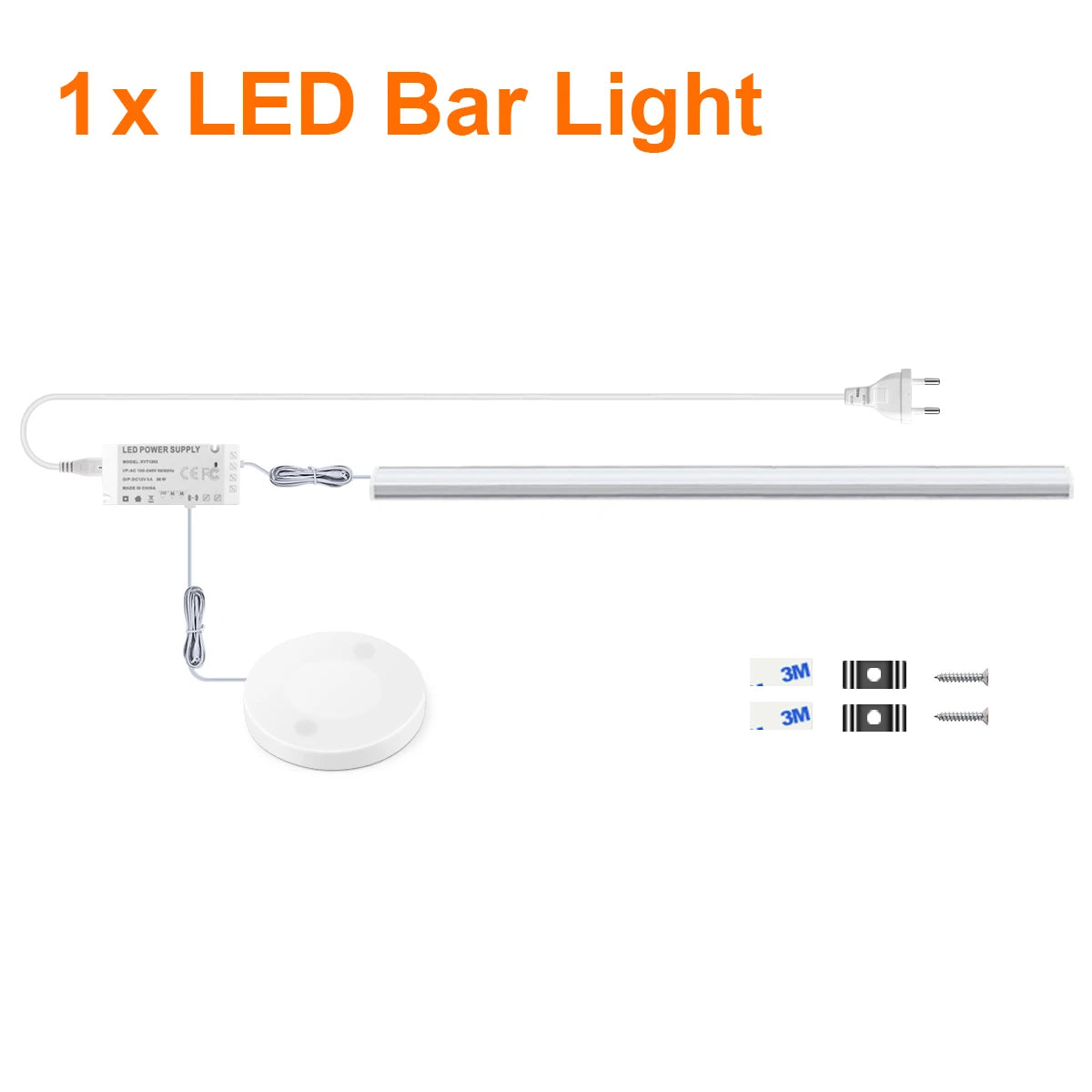 Motion Touch Sensor LED Lights Wireless Light Penetrable Wood Aluminum Bar Light Cabinet Wardrobe Lamp Backlight