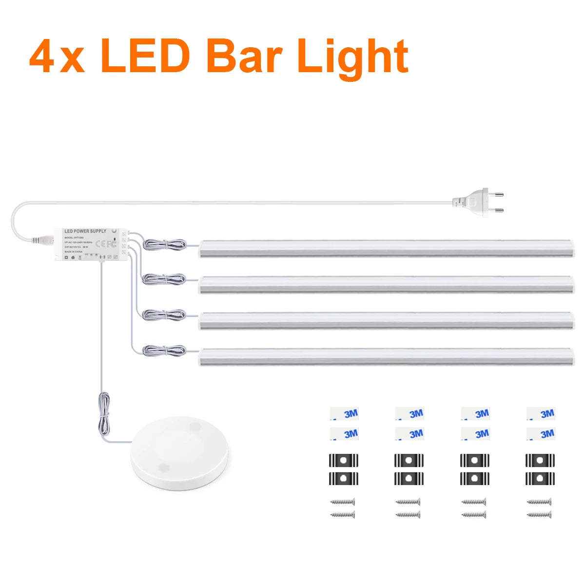 Motion Touch Sensor LED Lights Wireless Light Penetrable Wood Aluminum Bar Light Cabinet Wardrobe Lamp Backlight