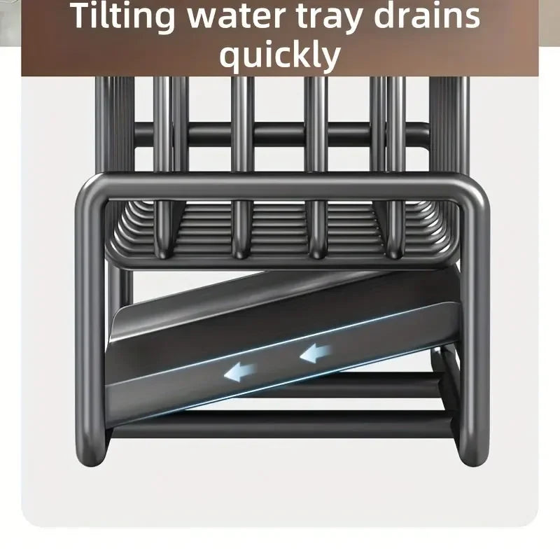 Stainless Steel Kitchen Sink Storage Rack Space Saving Built-in Sponge Rack and Drainage Basket for Kitchen