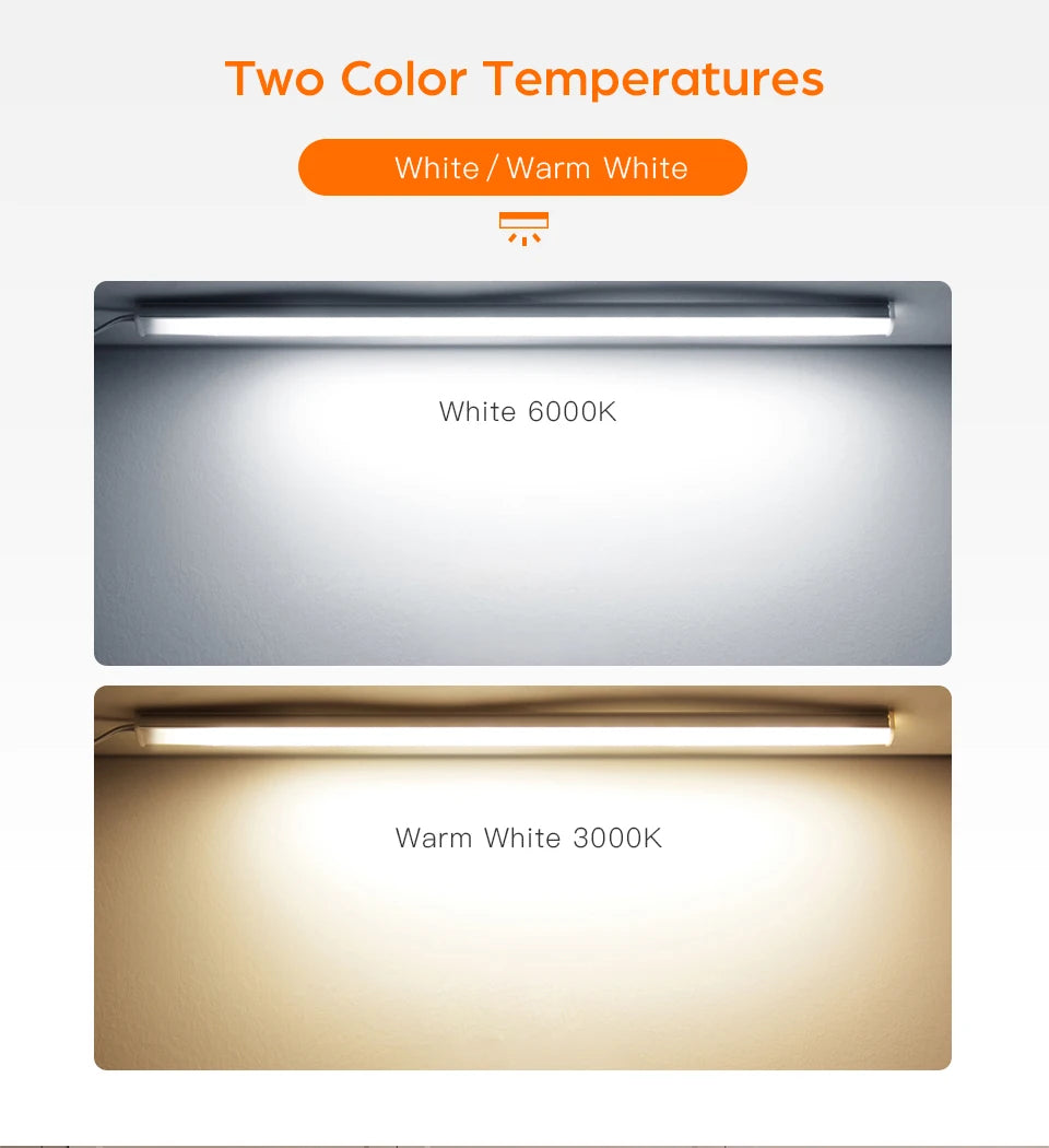 Motion Touch Sensor LED Lights Wireless Light Penetrable Wood Aluminum Bar Light Cabinet Wardrobe Lamp Backlight