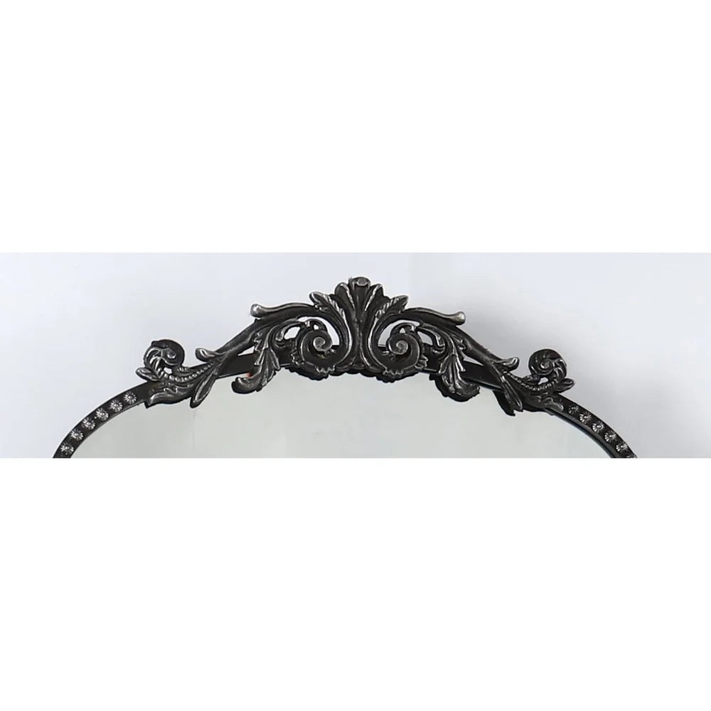 Arch Metal Wall Mirror Black Decor Accent Home Living 20x30 Inch Elegant Design