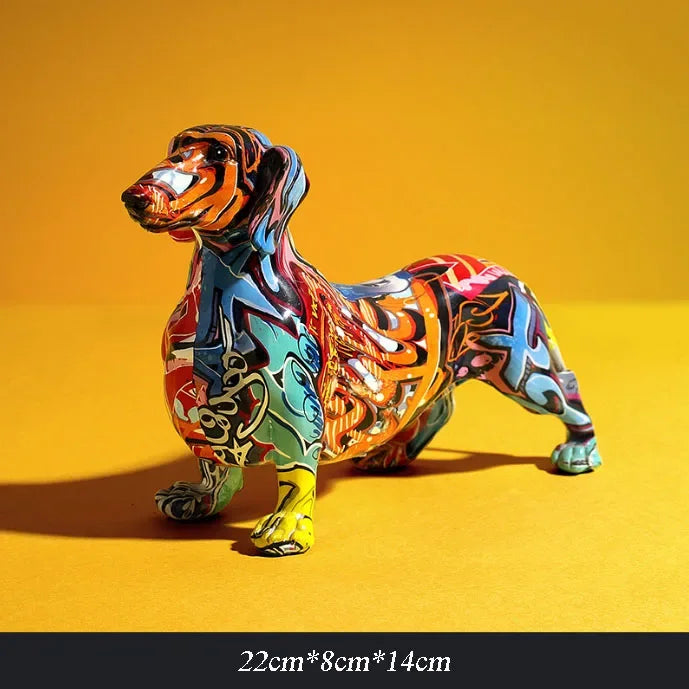 Creative Home Modern Painted Colorful Dachshund Dog Decor Perfect for all rooms