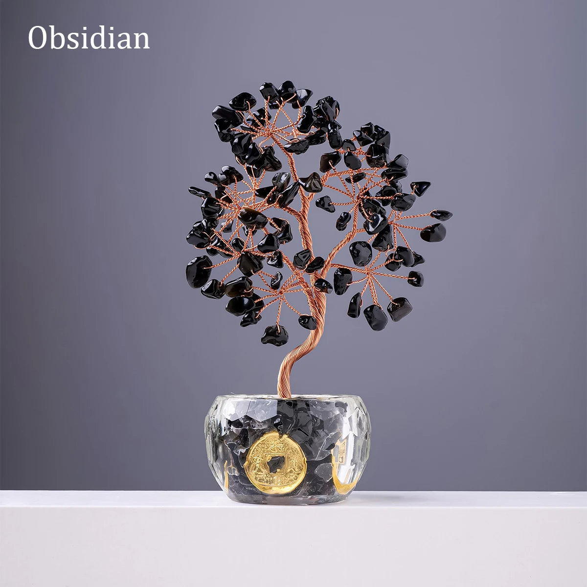 Natural Crystal Crushed Stone Tree of Life Fortune Tree Decor Ornament