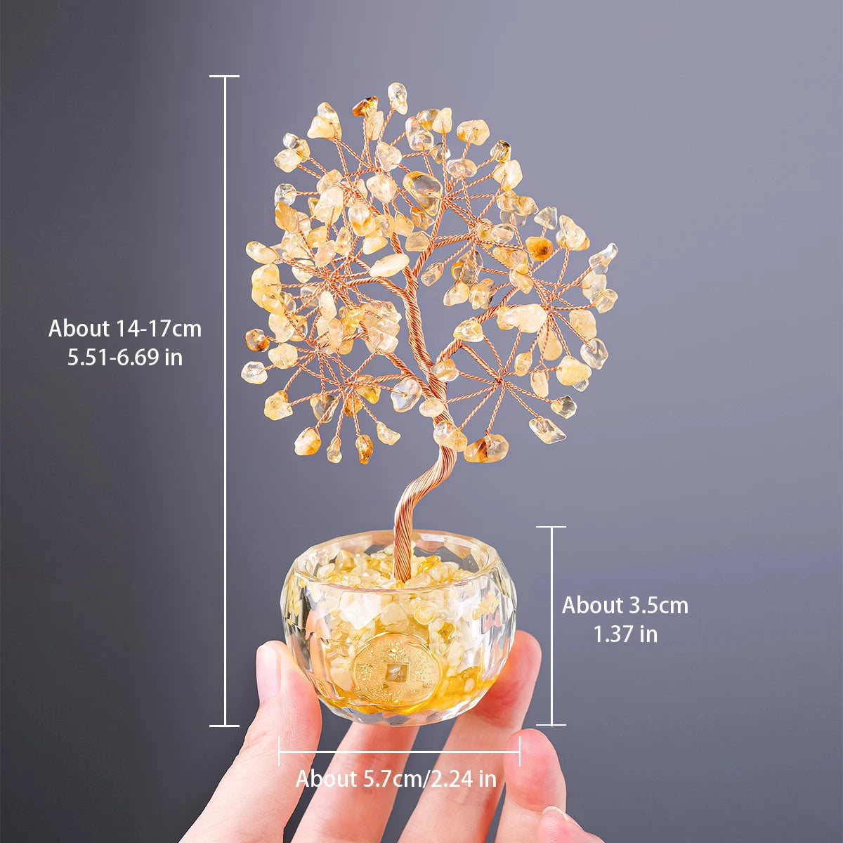 Natural Crystal Crushed Stone Tree of Life Fortune Tree Decor Ornament
