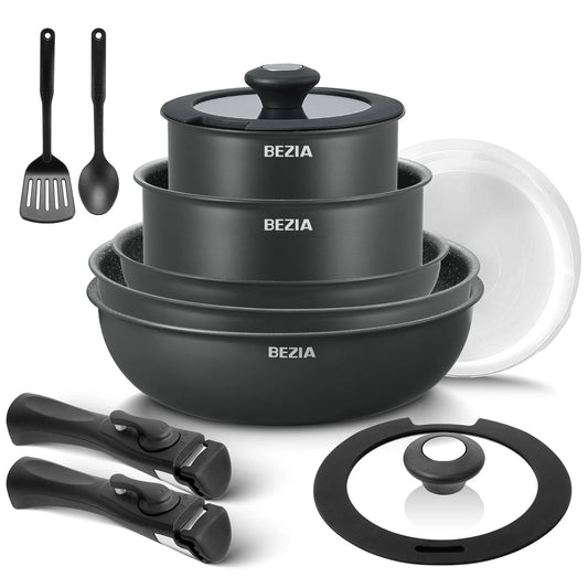 Induction Cookware Set 13 Pieces, Nonstick Pots and Pans Set with Removable Handles