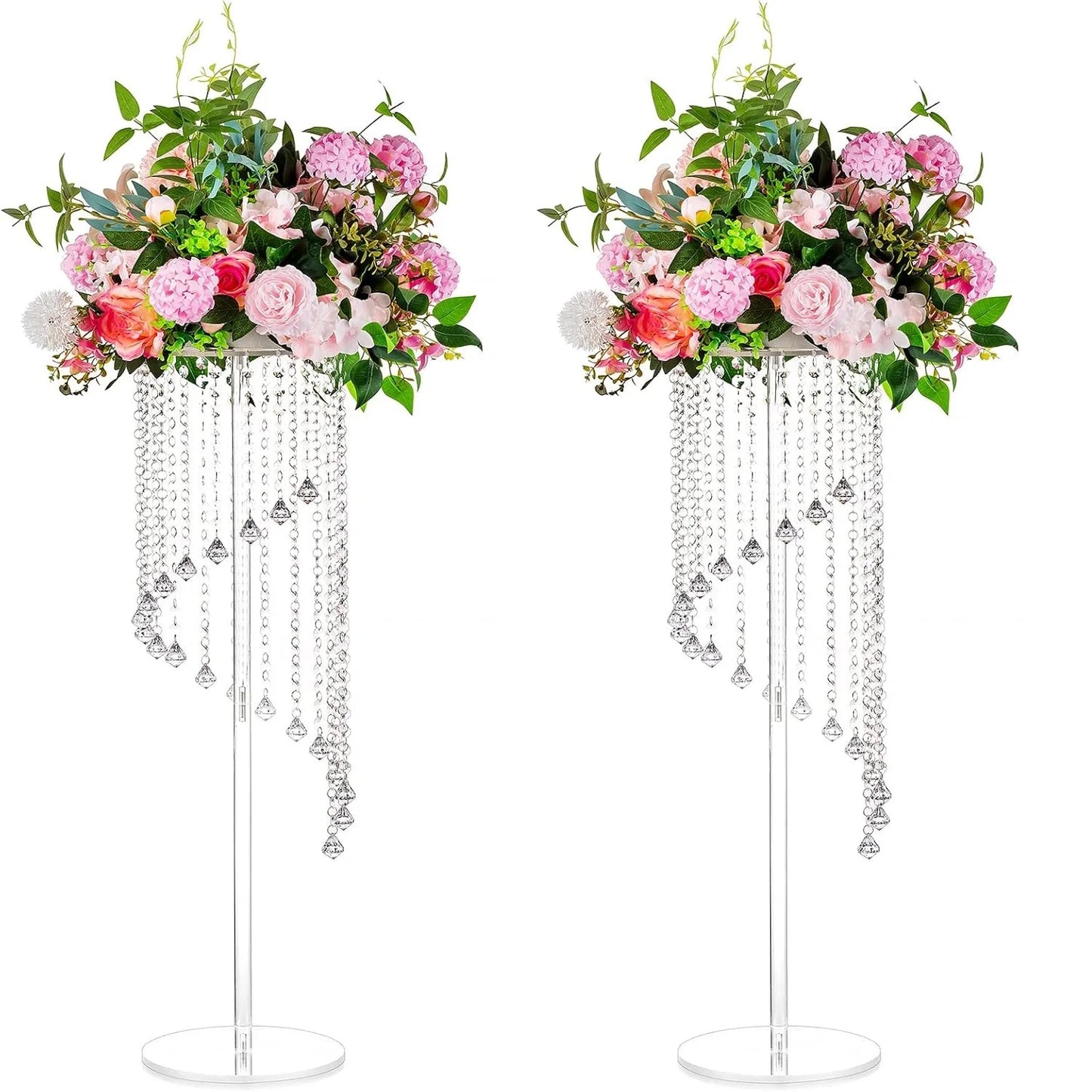2/10 Pcs Centerpieces Decoration Flower Vase, Flower Stands Elegant Crystal Stand Tables Decor