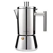Stovetop Espresso Maker Stainless Steel Italian Coffee Machine Maker 4Cup 6.8 oz Induction Pot