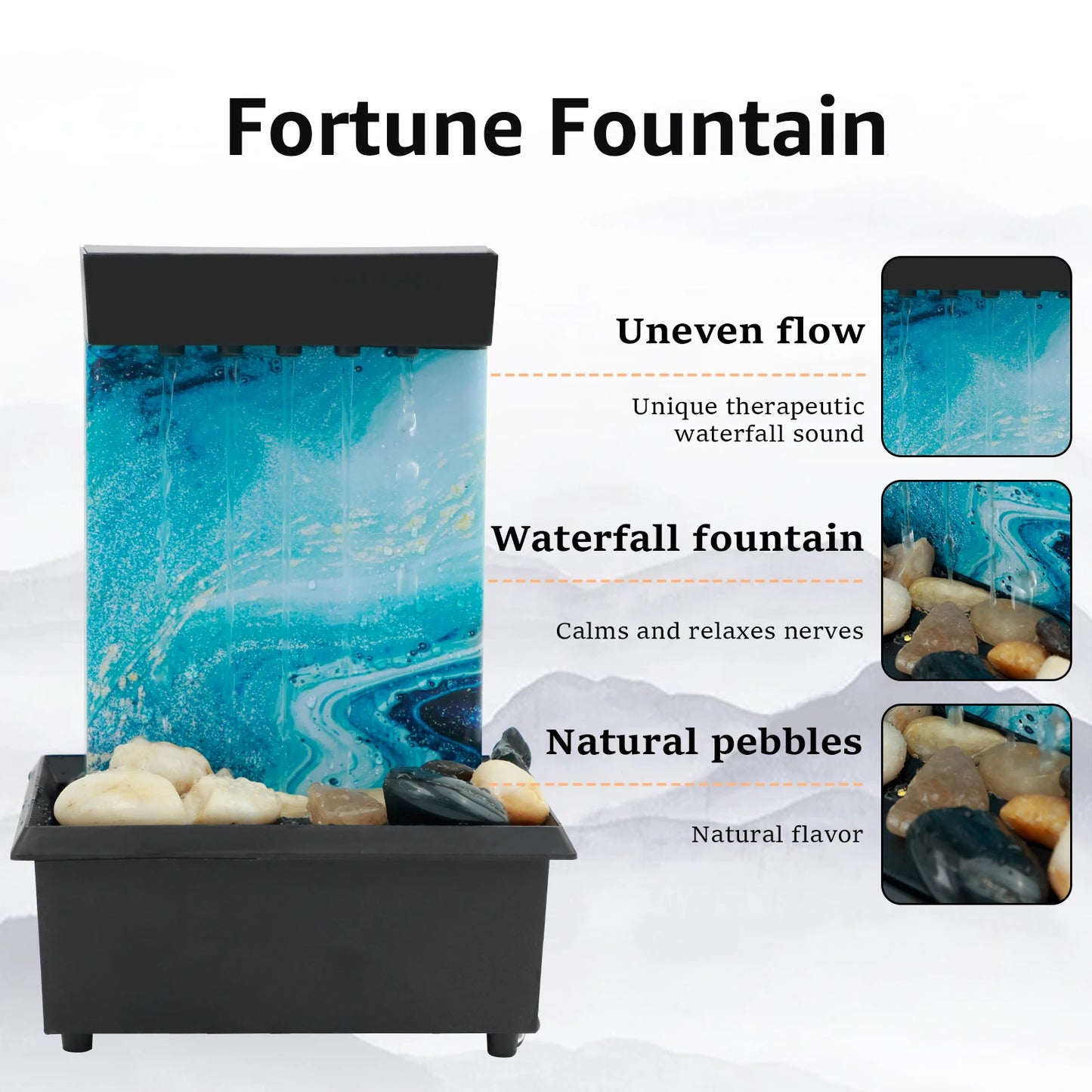 Tabletop Zen Meditation Fountain with Light