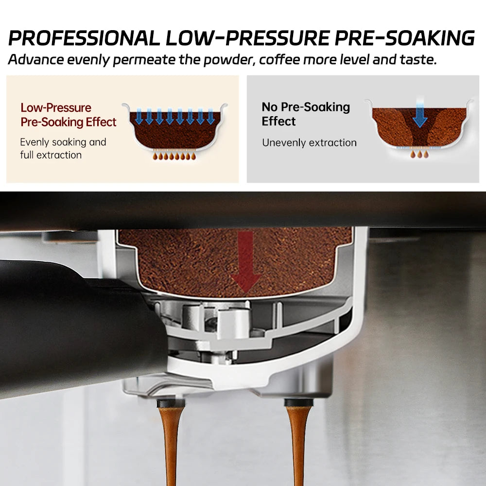 Espresso Machine Cappuccino Maker with Milk Frothing Steam Wand, Semi-Automatic