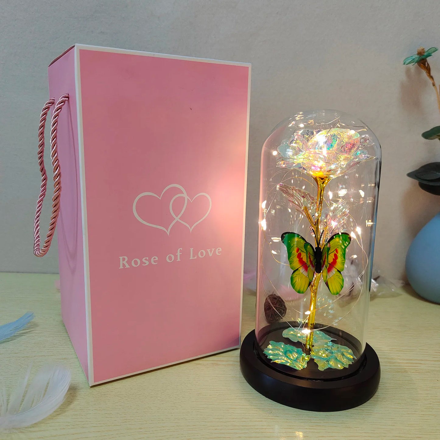 Galaxy Rose Flower LED Light Beauty and the Beast Decor