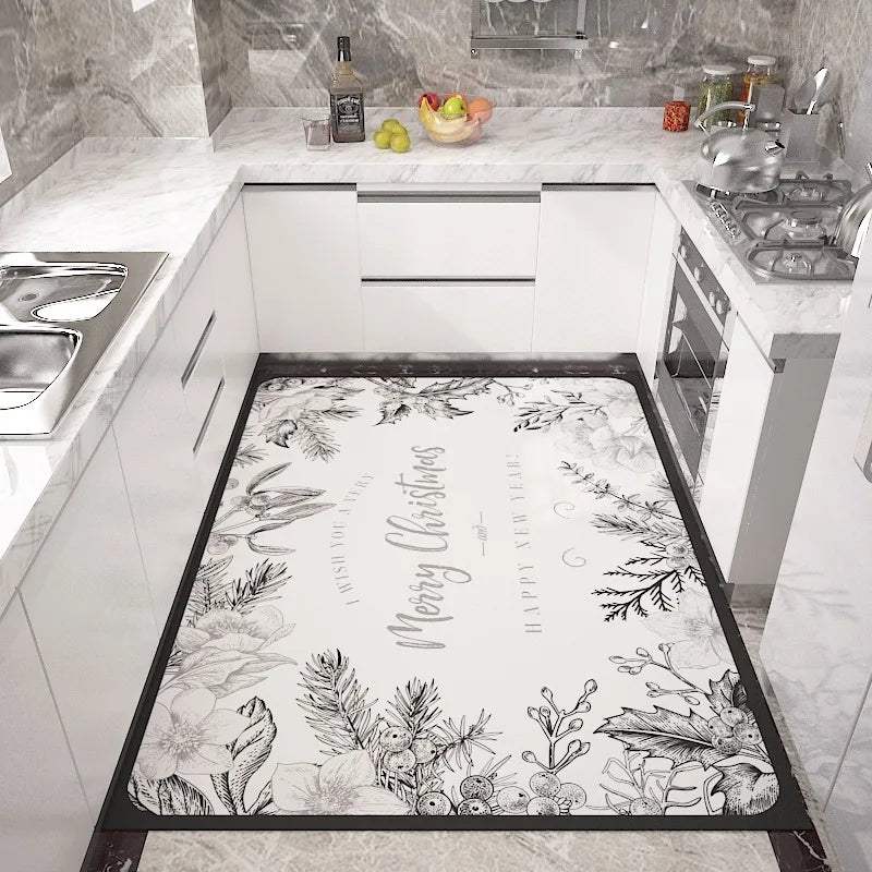 Kitchen Carpet Non-slip Rugs Waterproof Floor Mat Anti-fatigue Leather Area Rug Oil-proof Easy To Clean Alfombras De Cocina