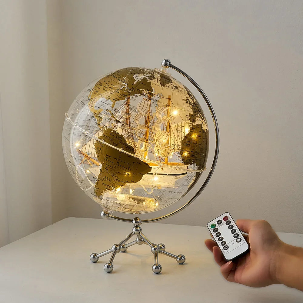 Vintage Home Decoration School Geography Teaching Supplies with Lights (Transparent Balls) Gifts