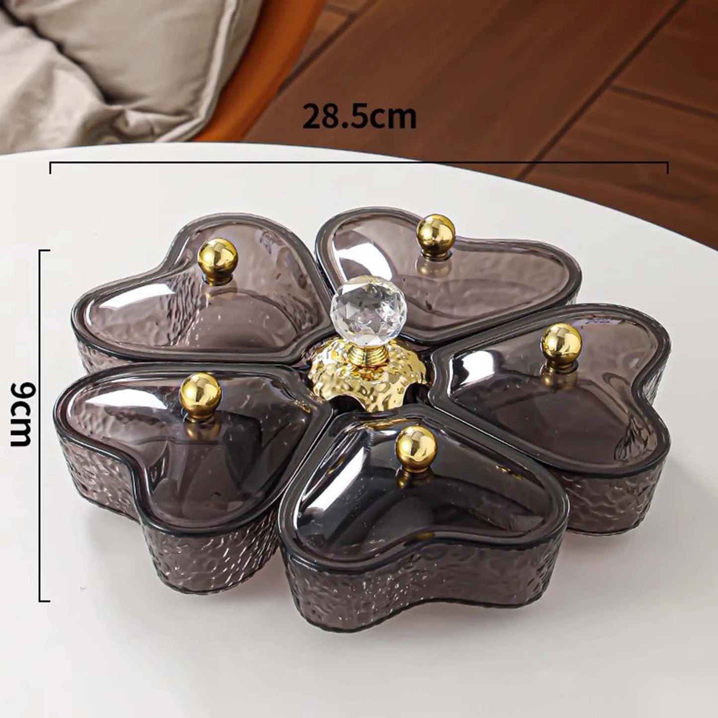 Divided Serving Tray Plate Organizer Nut Candy Veggie Tray Rotating Snack Platter for gatherings