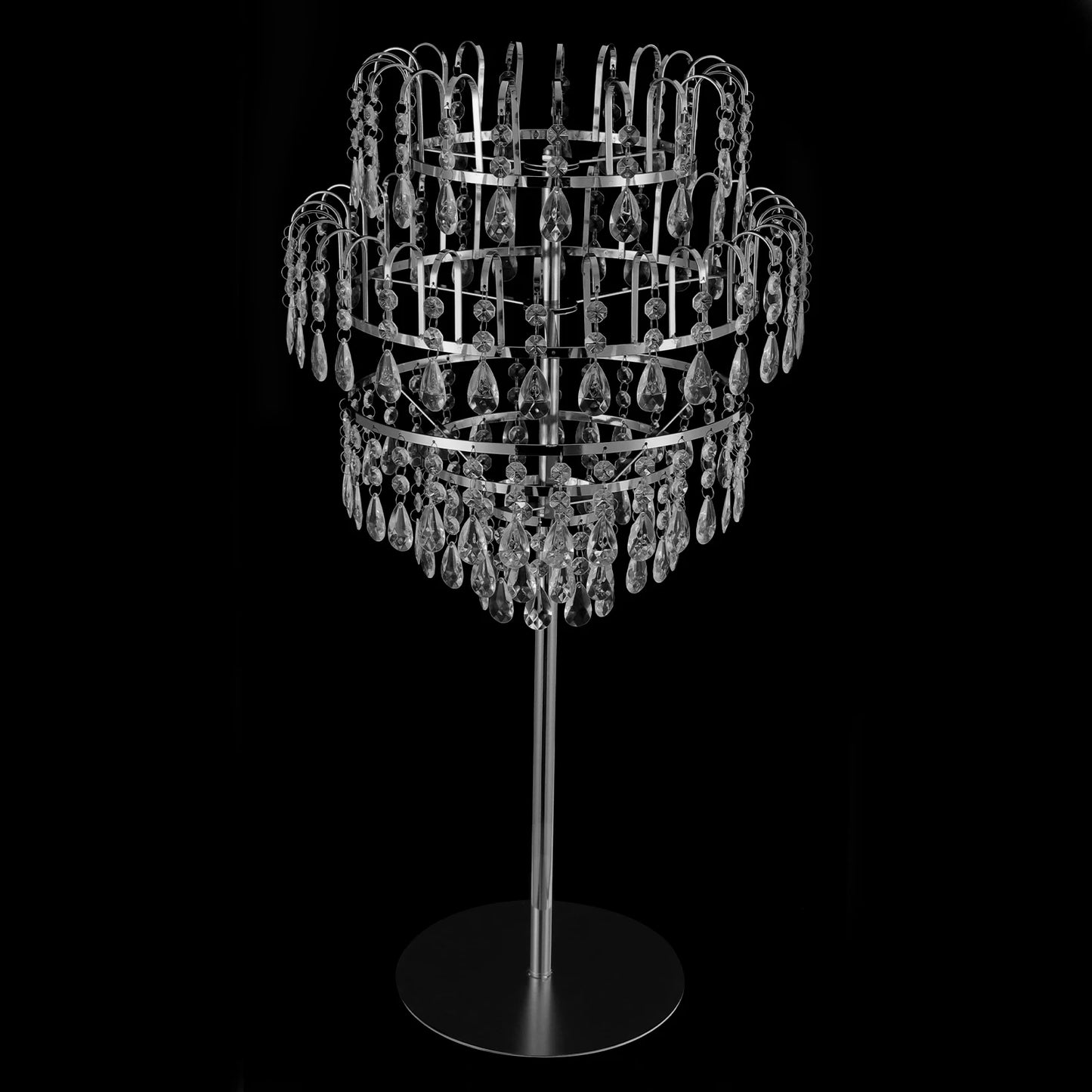 5 Tiers Crystal Flower Display Stand Floral Holder Elegant Fountain Decoration Shelf Silver