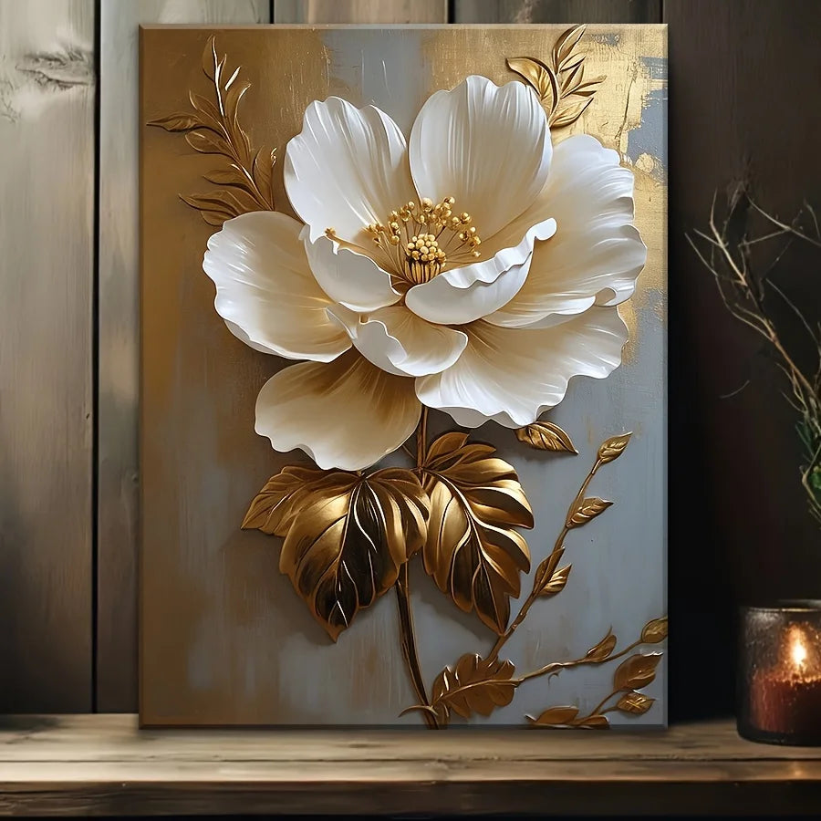 Home Decoration Picture Art Vintage Gold Flower  Living Room Bedroom Office Room Decoration