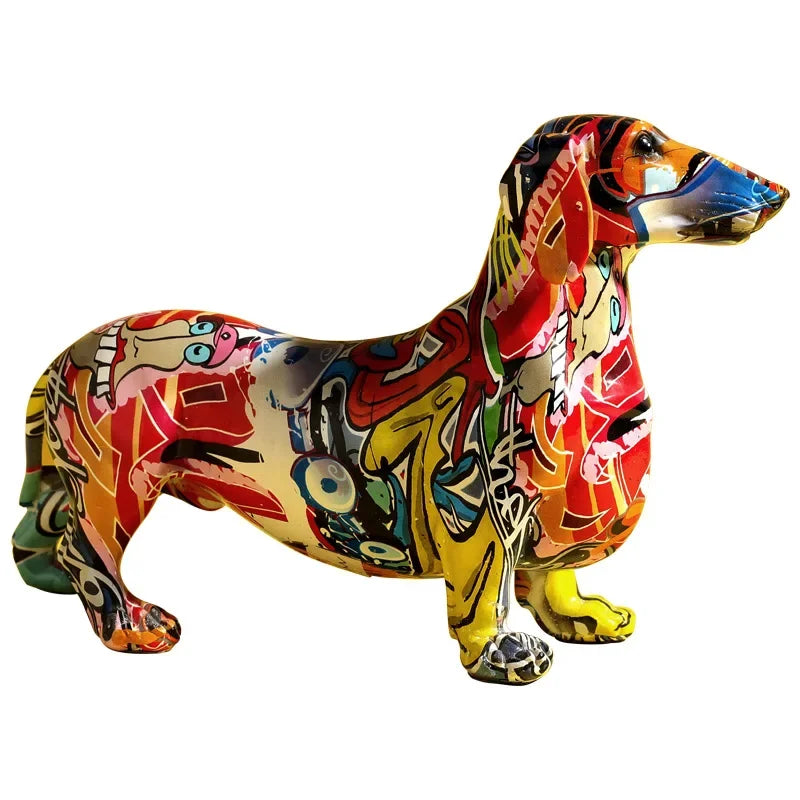 Creative Home Modern Painted Colorful Dachshund Dog Decor Perfect for all rooms
