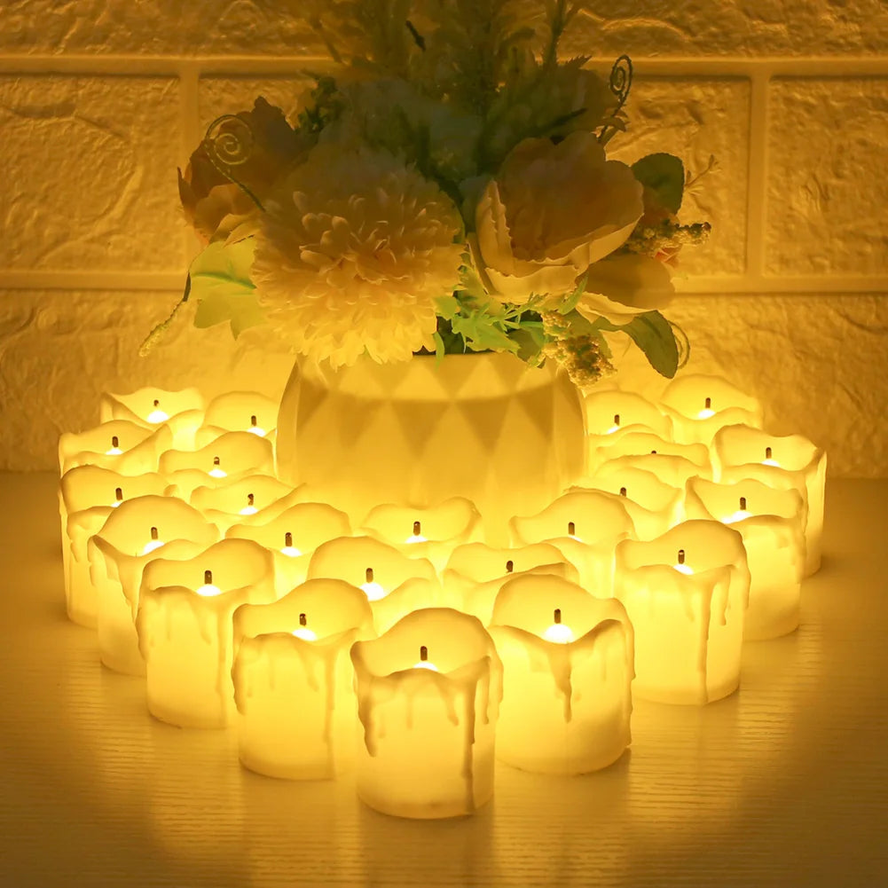 12/24Pcs Flameless LED Candle Battery Operated Flickering Candle For Home