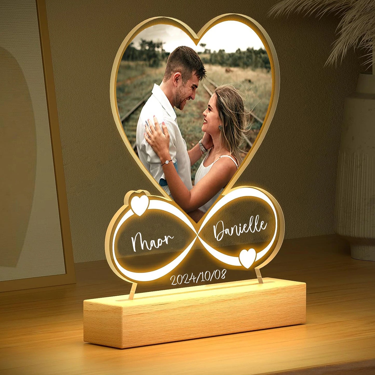 Women Men Couples Gifts Custom Photo Love Frame Personalized Acrylic Plaque Giftware for Him Her