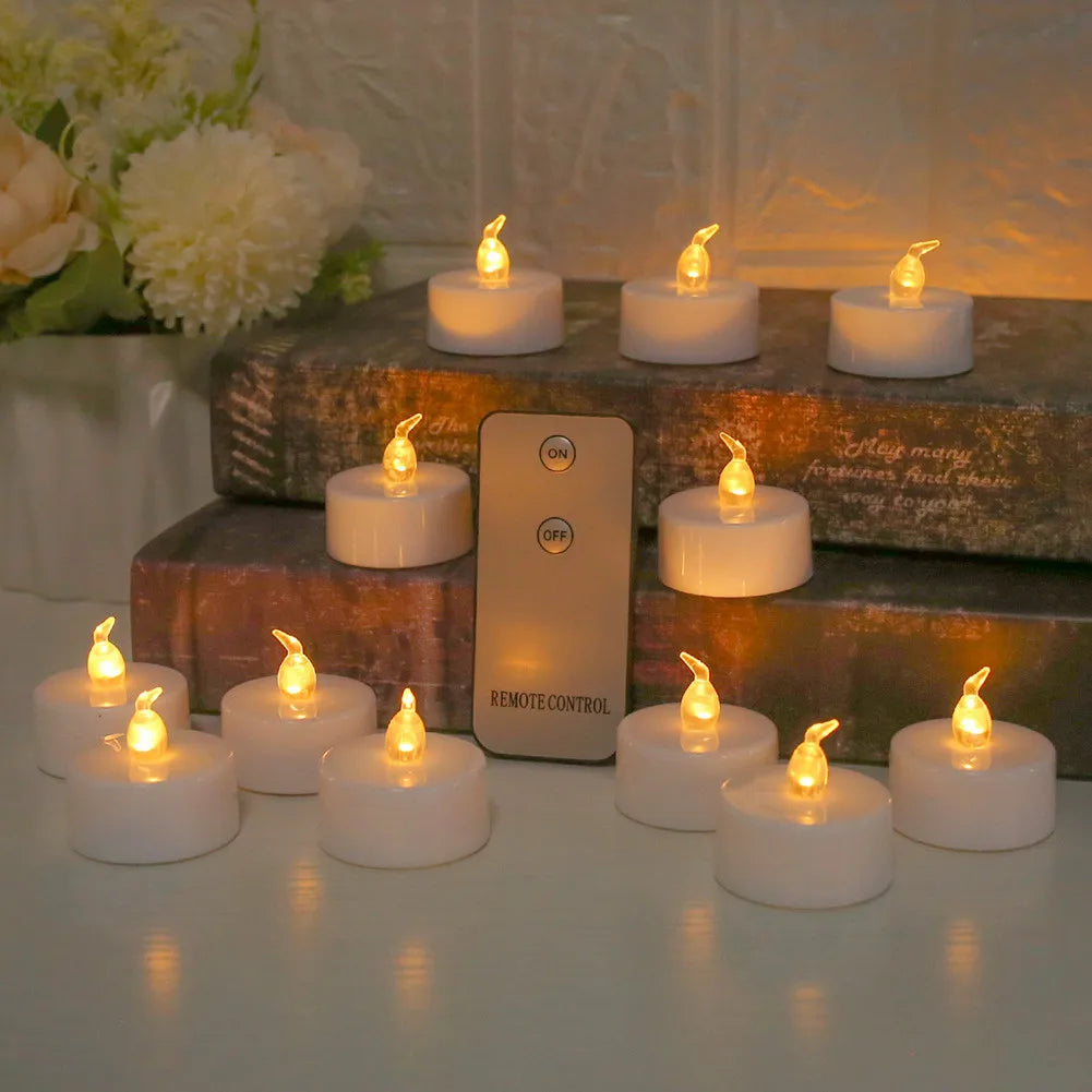 12/24Pcs Flameless LED Candle Battery Operated Flickering Candle For Home