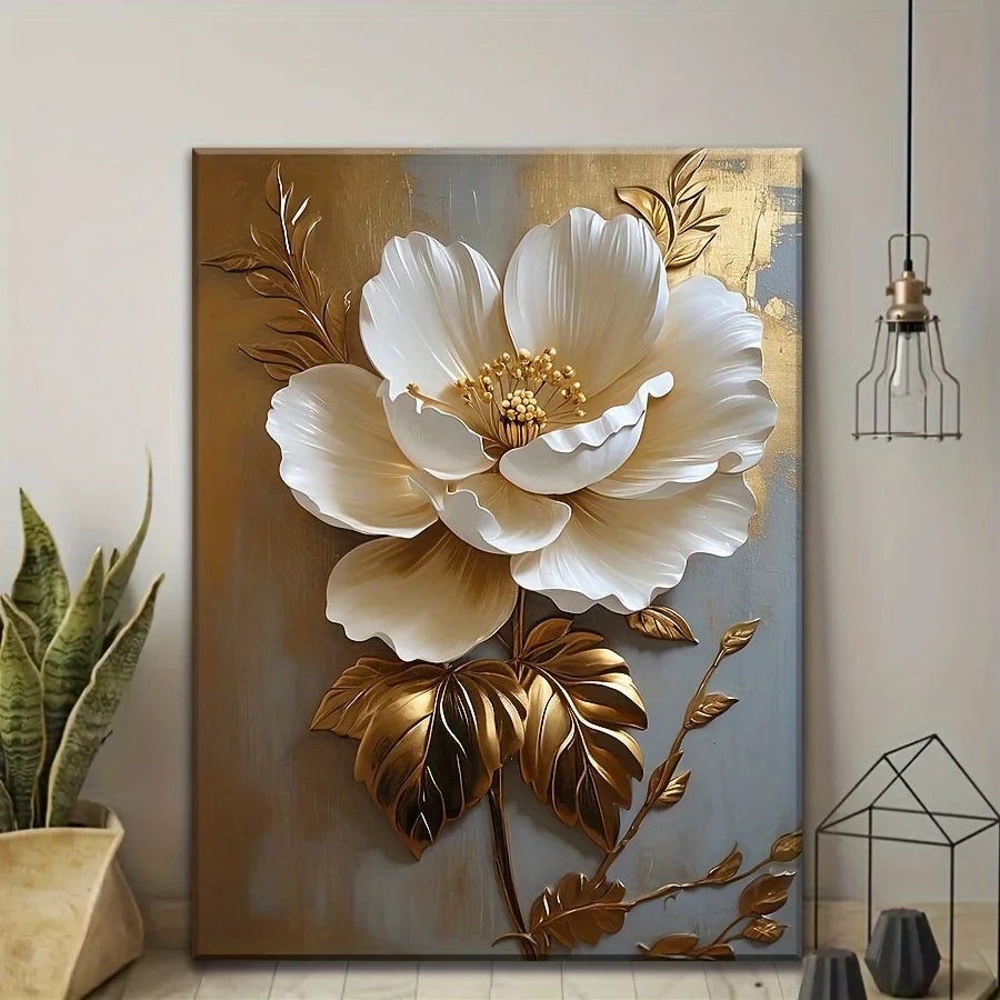 Home Decoration Picture Art Vintage Gold Flower  Living Room Bedroom Office Room Decoration