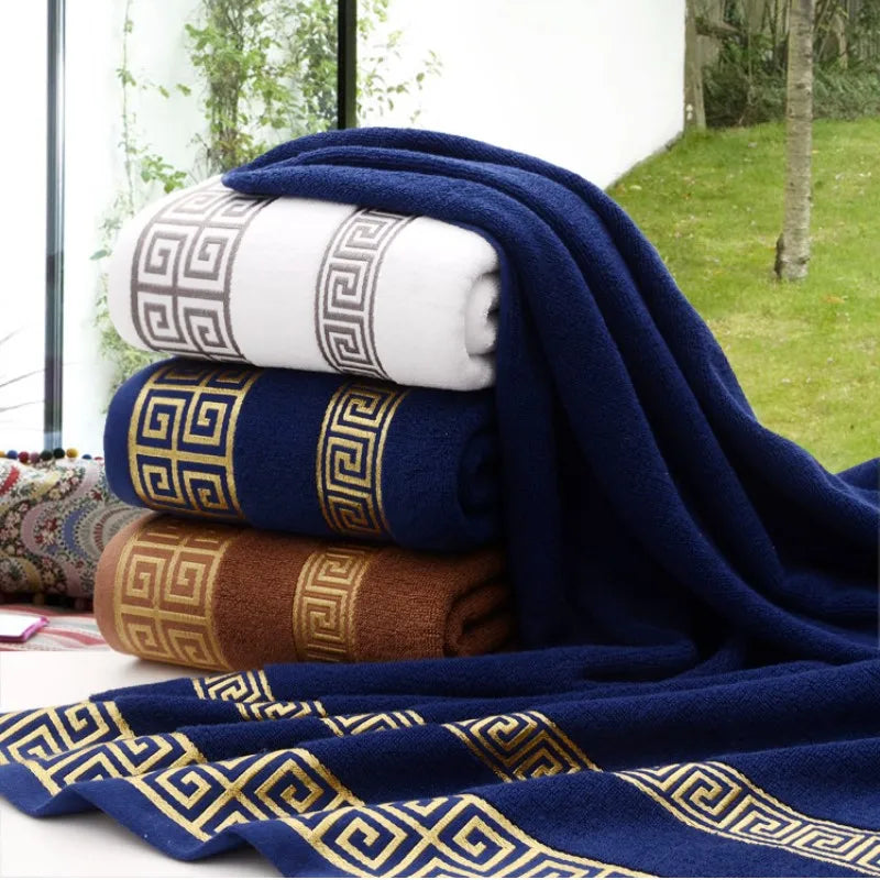 Set of 3 Cotton Bathroom Towels 2pcs Hand Face 35x75cm and 1pcs Big Bath Towels 70X140cm Washcloths