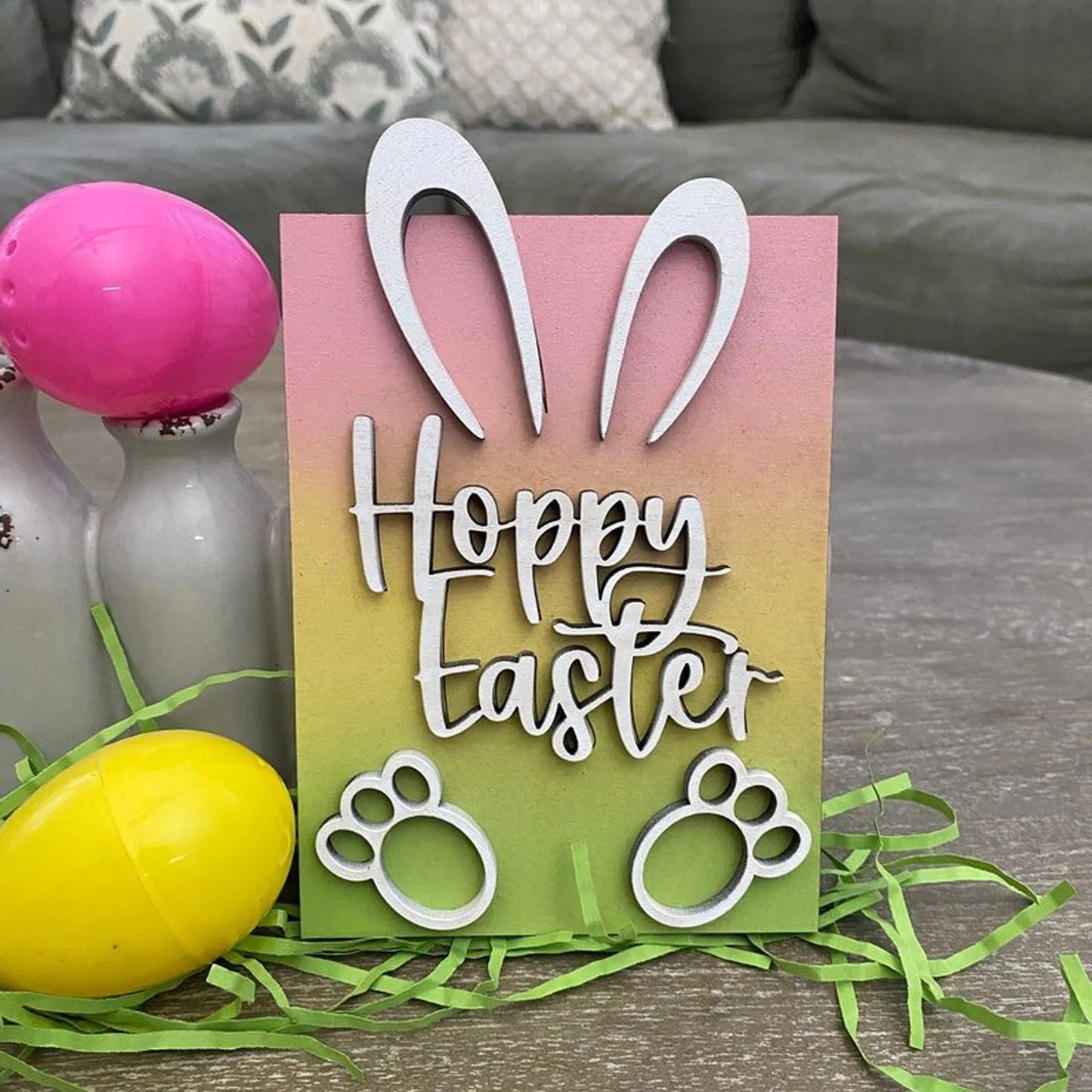 Easter Carrots Tiered Tray Decor Tiered Tray Ornament Decorative Home Cartoon Animal And Plant Letter Tray