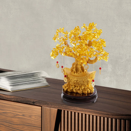 28cm/32cm Lucky Tree Resin Money Tree Ornaments Feng Shui Home Decor