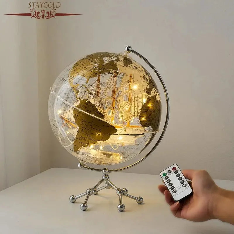 Vintage Home Decoration School Geography Teaching Supplies with Lights (Transparent Balls) Gifts