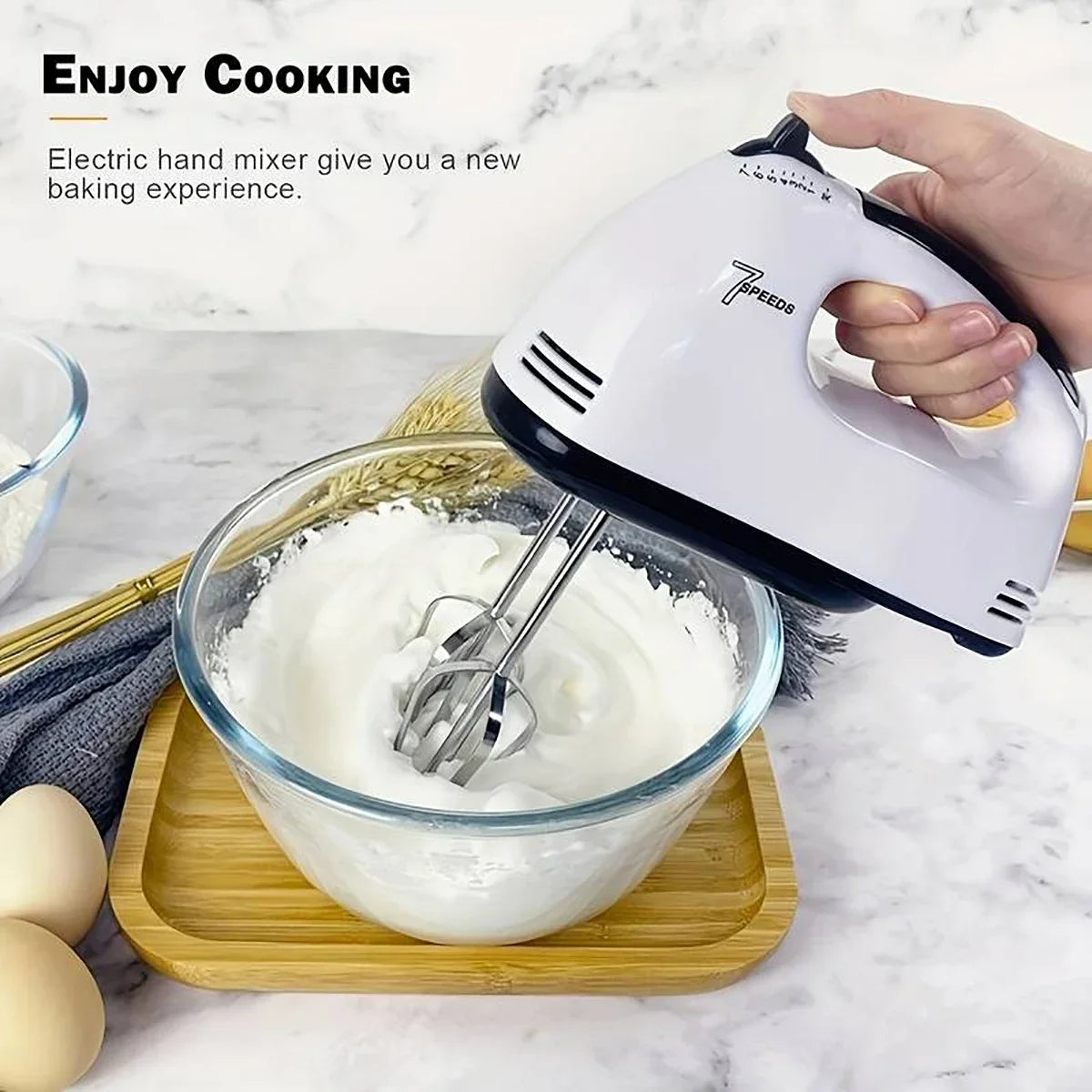Handheld Electric Beater Automatic Mixer 7-speed Cream Blender