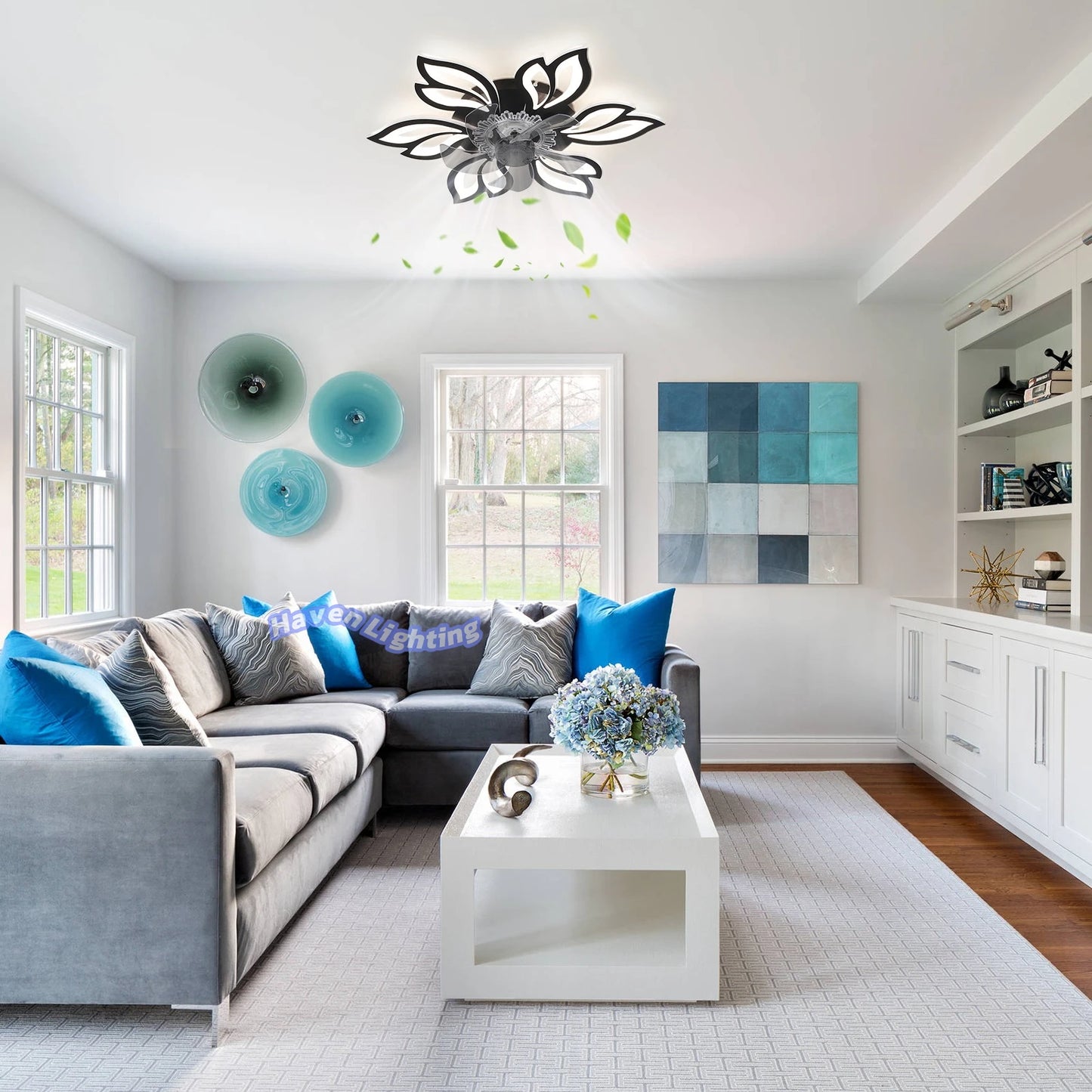 Floral Ceiling Fan Light with Remote Control, 6-Speed Settings & Smart Timer – Elegant Cooling Décor for Living Room & Bedroom