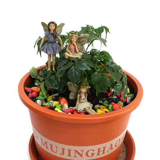 6pcs Fairies Mini Figurines Garden Home Decor Fairy-Ornament European Style Flower Statue Ornament