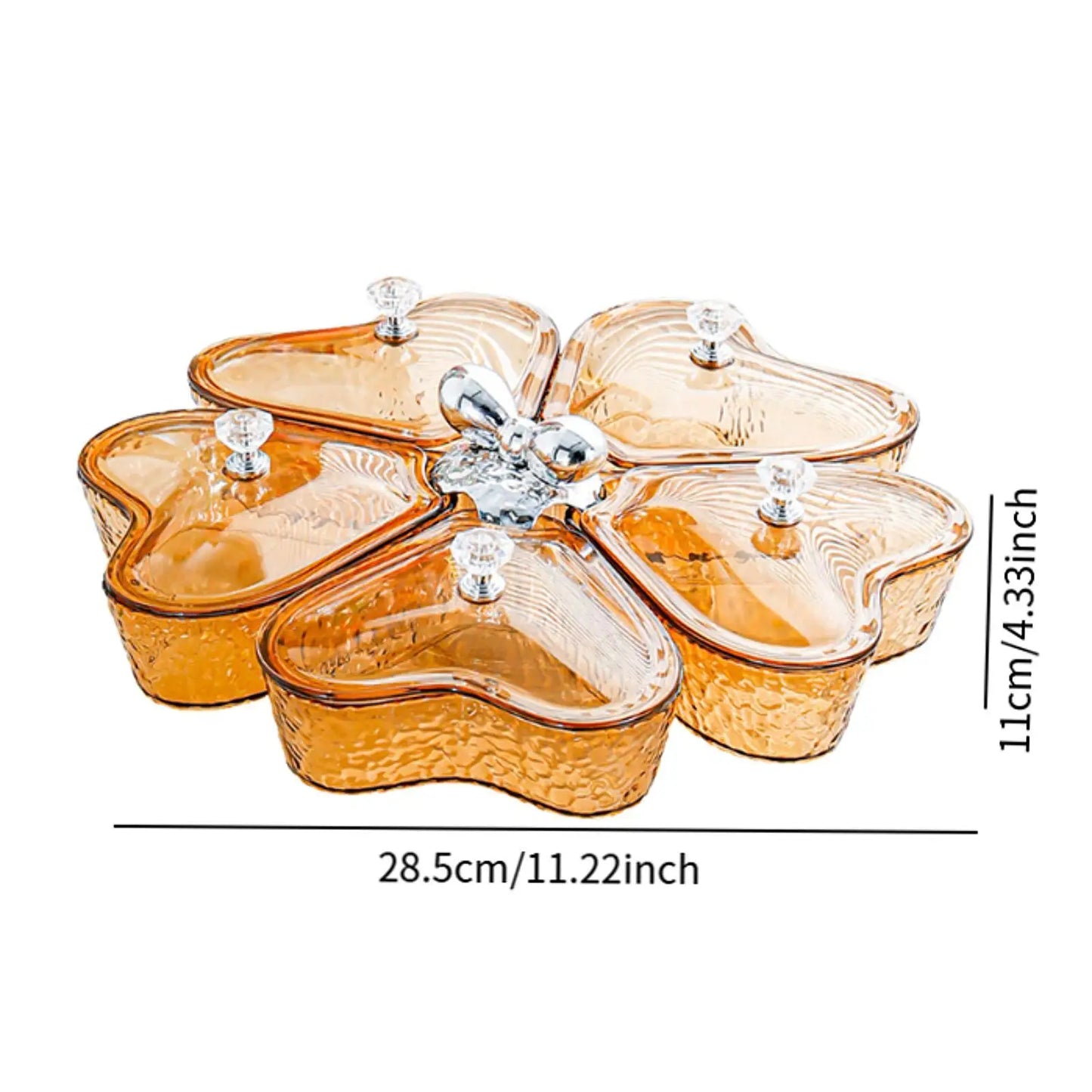 Divided Serving Tray Plate Organizer Nut Candy Veggie Tray Rotating Snack Platter for gatherings