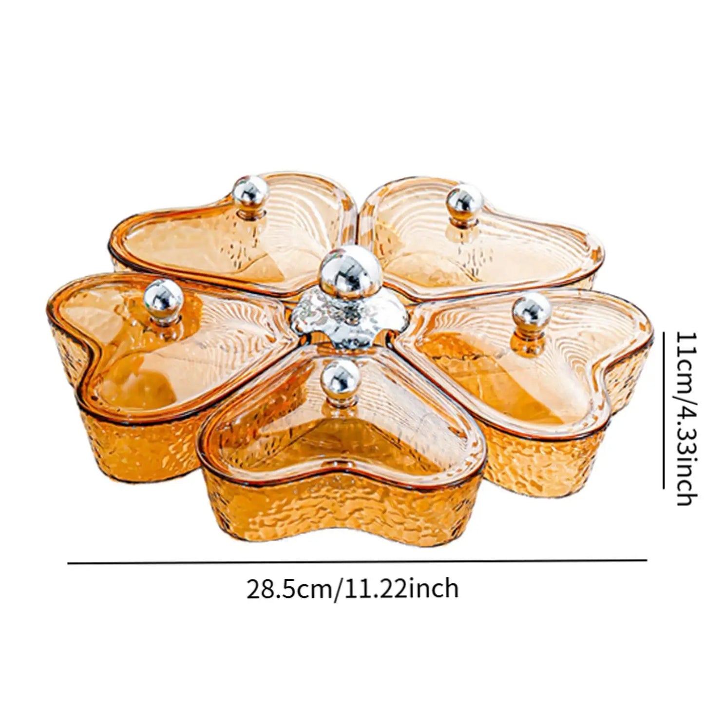 Divided Serving Tray Plate Organizer Nut Candy Veggie Tray Rotating Snack Platter for gatherings