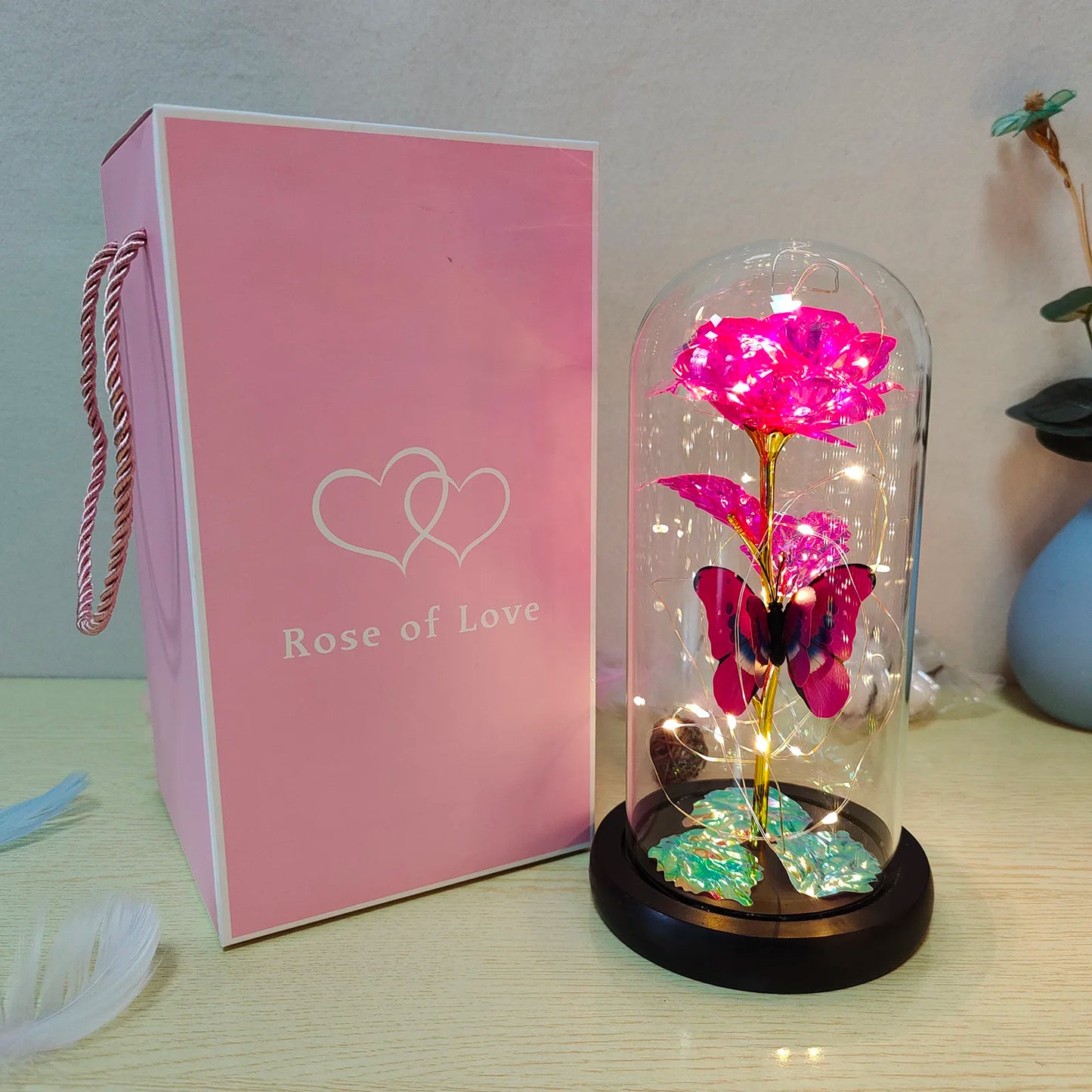 Galaxy Rose Flower LED Light Beauty and the Beast Decor