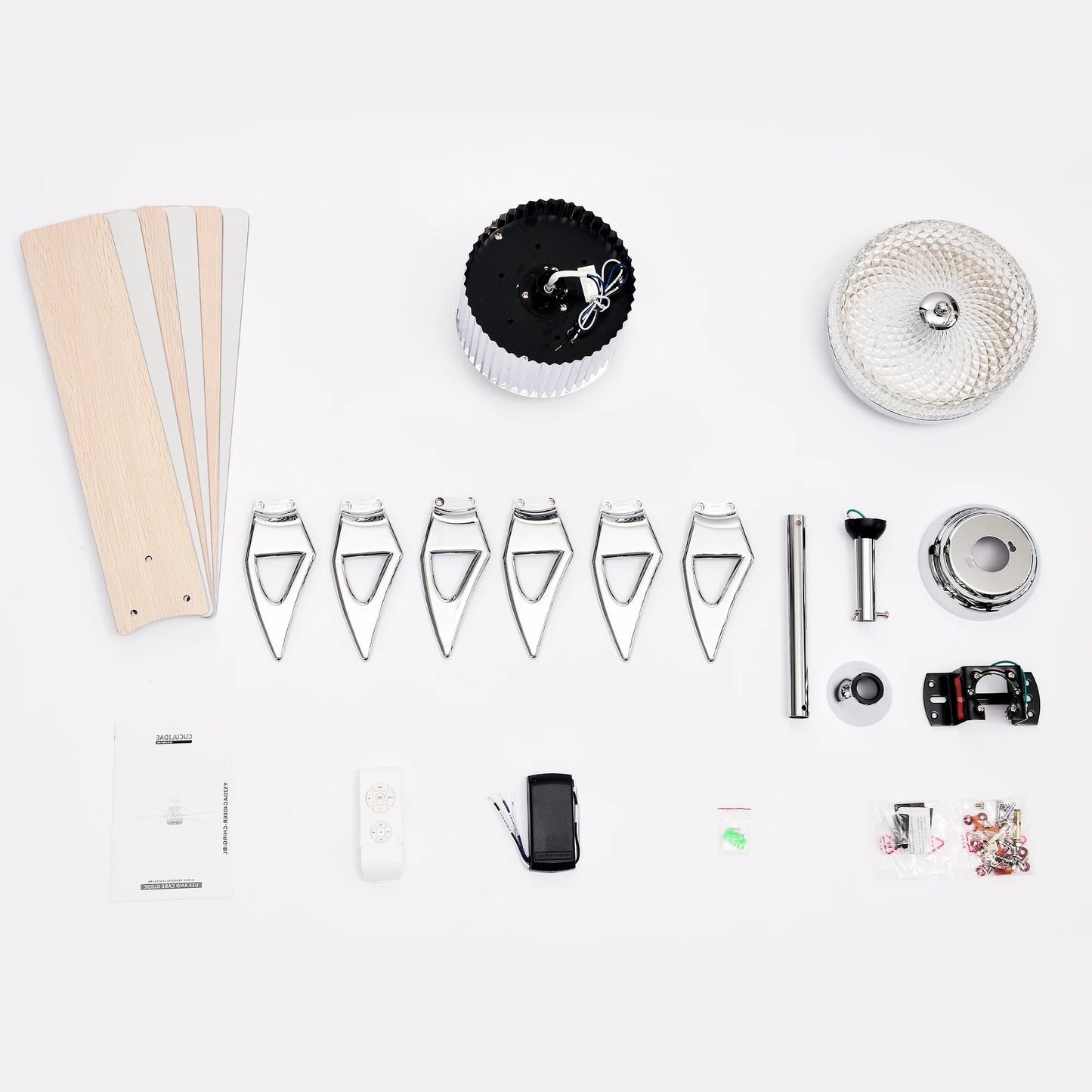 52'' Modern Ceiling Fans with Remote Wood Ceiling Fan with Lights, LED Ceiling Fan Light with 6 Blade,3 Speed AC Motor Indoor