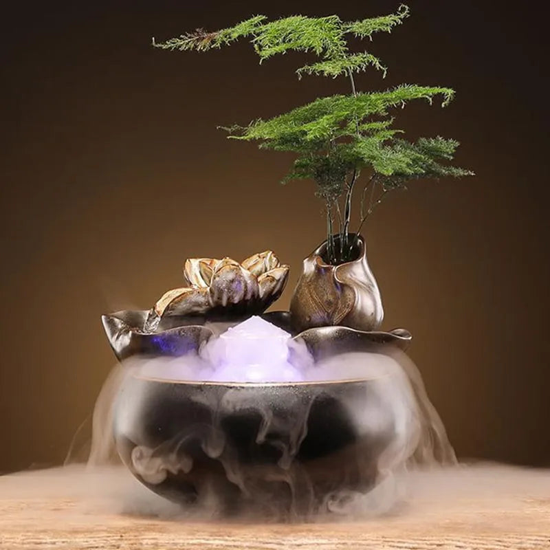 Lotus Fountain Water Tank Spray Water Humidification Atomized Fish Tank For all Rooms