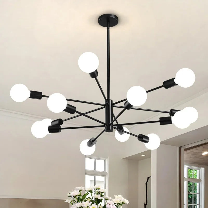 Chandelier Light Modern Dining Room Bedroom Gold/Black Ceiling Lamp