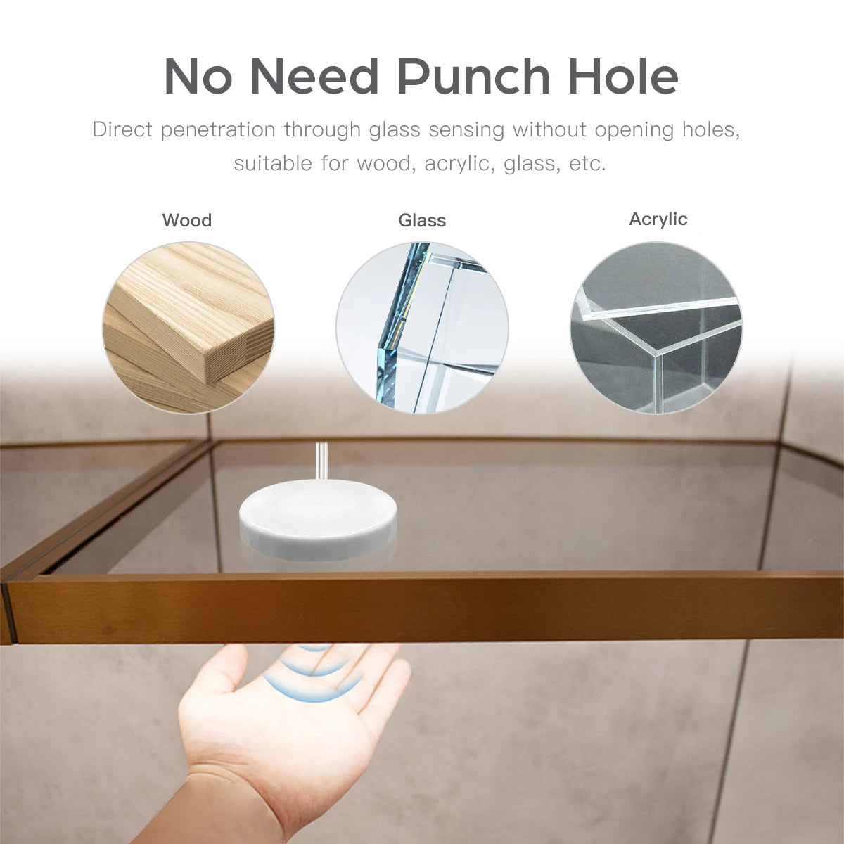 Motion Touch Sensor LED Lights Wireless Light Penetrable Wood Aluminum Bar Light Cabinet Wardrobe Lamp Backlight