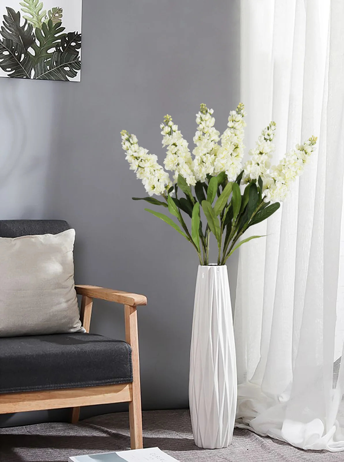 6PCS Flowers Snapdragon Antirrhinum Flowers Larkspur Flower for Table Vase Home Decor