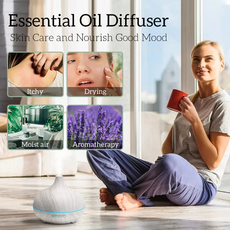 Humidifier Essential Oil Diffuser With Lights Remote Control