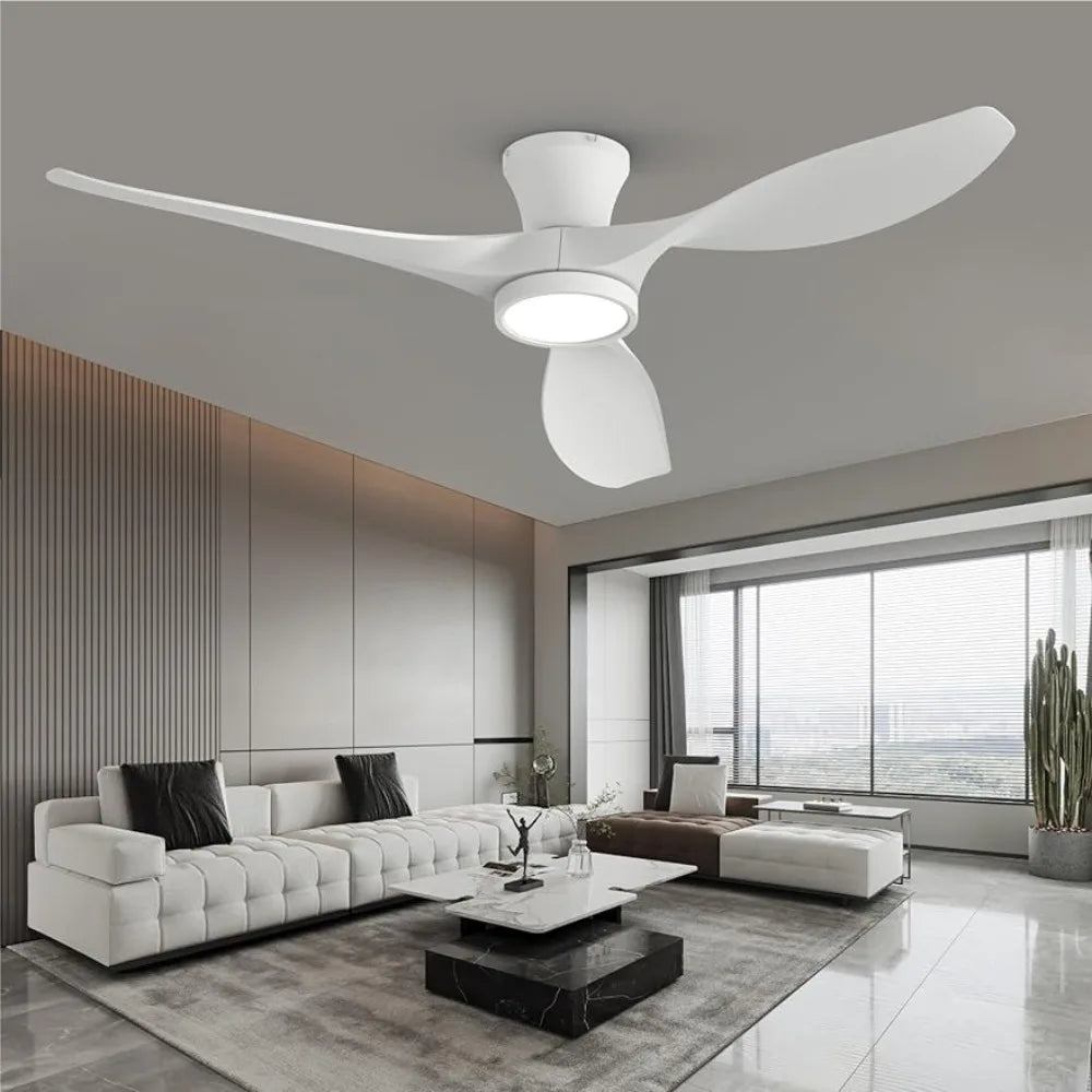 52 inch ceiling fan with light remote control, modern low with quiet reversible DC motor