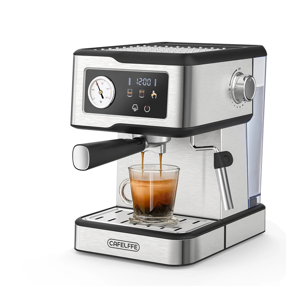 Cafelffe Espresso Machine 20Bar,Cappuccino Maker with Milk Frother Steam Wand,Coffee Maker,Semi-Automatic Cafetera present,Gift