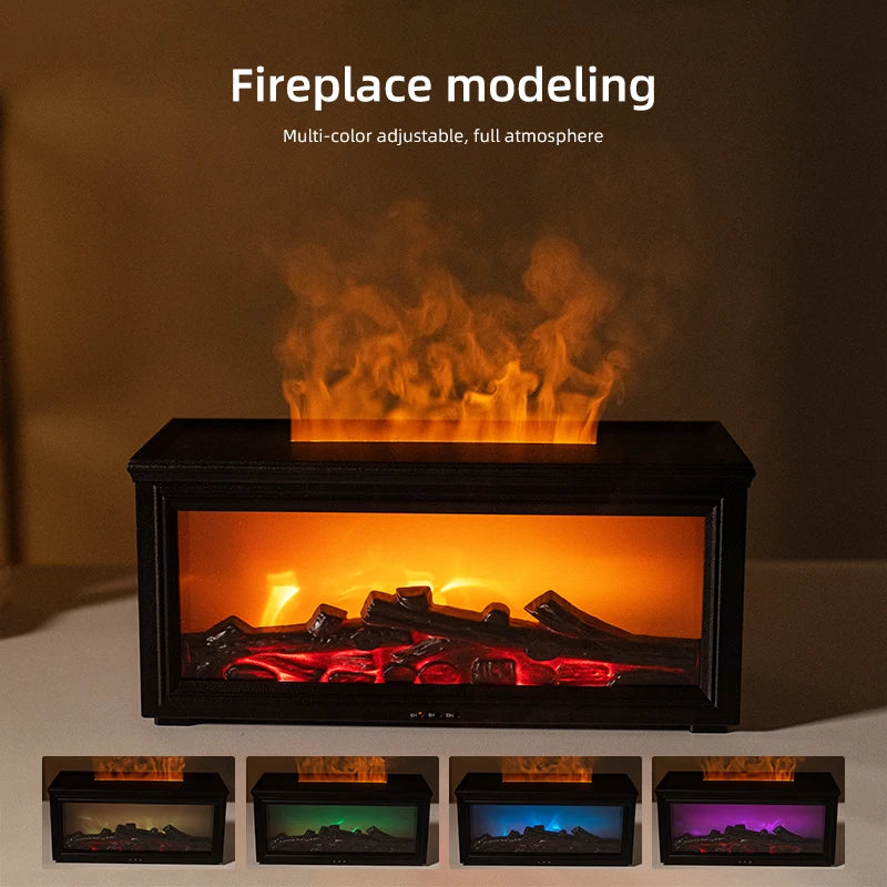 7 colors of essential oil fireplace diffuser flame aromatherapy humidifier aromatherapy